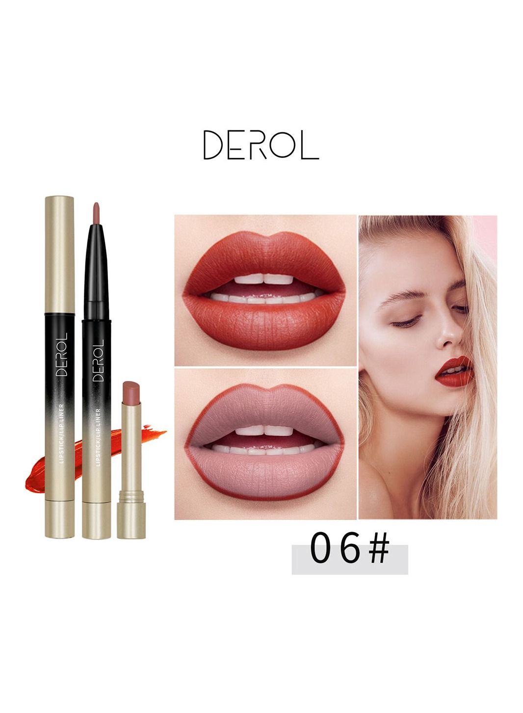 2 in 1 Lip Liner & Lipstick Super Stay Matte Lip Pencil Set,Cosmetics Non-Stick Cup，Nude，Long Lasting Lip Liners Pencil Set For Women & Girls Waterproof,Extreme Finish Makeup, Neutral