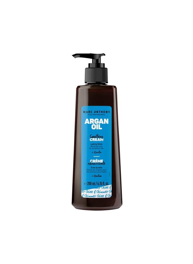 Argan Oil Smoothing Cream with Keratin - Lightweight Hair Styler for Lasting Shine & Removes Frizz for Smooth Hair - Nourishing Argan Oil of Morocco & Olive Oil - Sulfate & Paraben Free