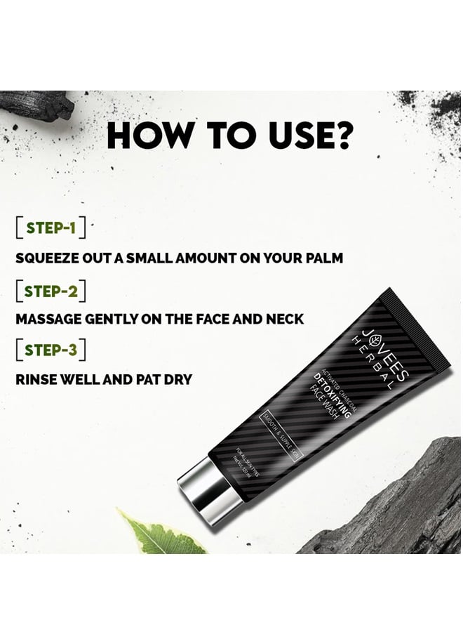 Jovees Herbal Activated Charcoal Detox Face Wash 120ml | Deep Pore Cleansing, Oil Control | Removes Dirt & Impurities | For Oily & Acne-Prone Skin - image 6