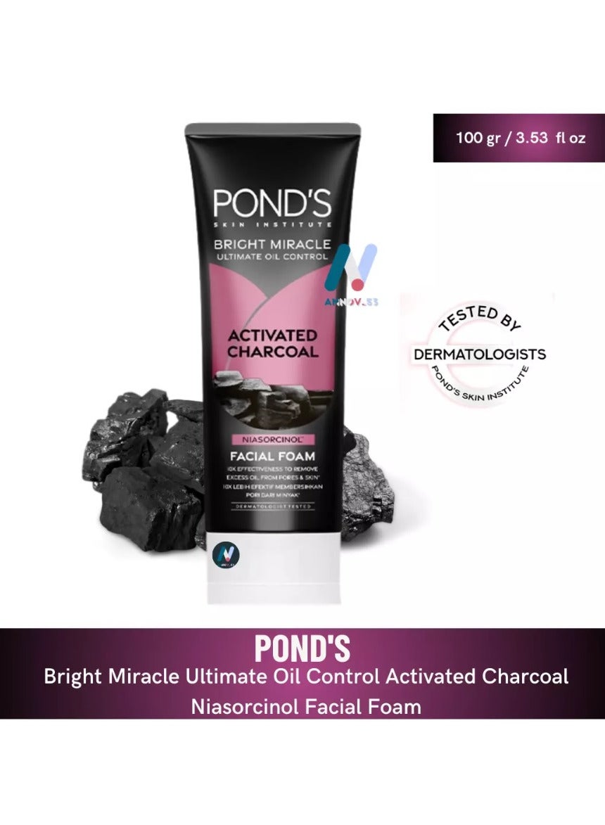 Bright Miracle Ultimate Oil Control Activated Charcoal Facial Foam 100g