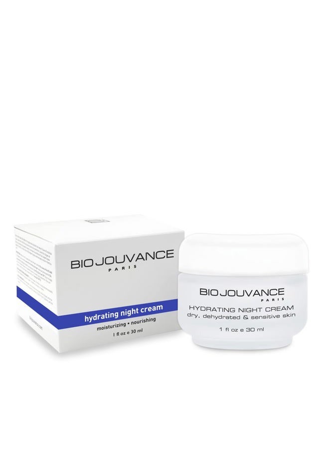Hydrating Night Cream 1oz / 30ml - For Normal/Dry/Sensitive Skin | Anti Aging Face Moisturizer Hydrating Lotion | Daily Facial Skin Care Treatment Regimen | Made in France
