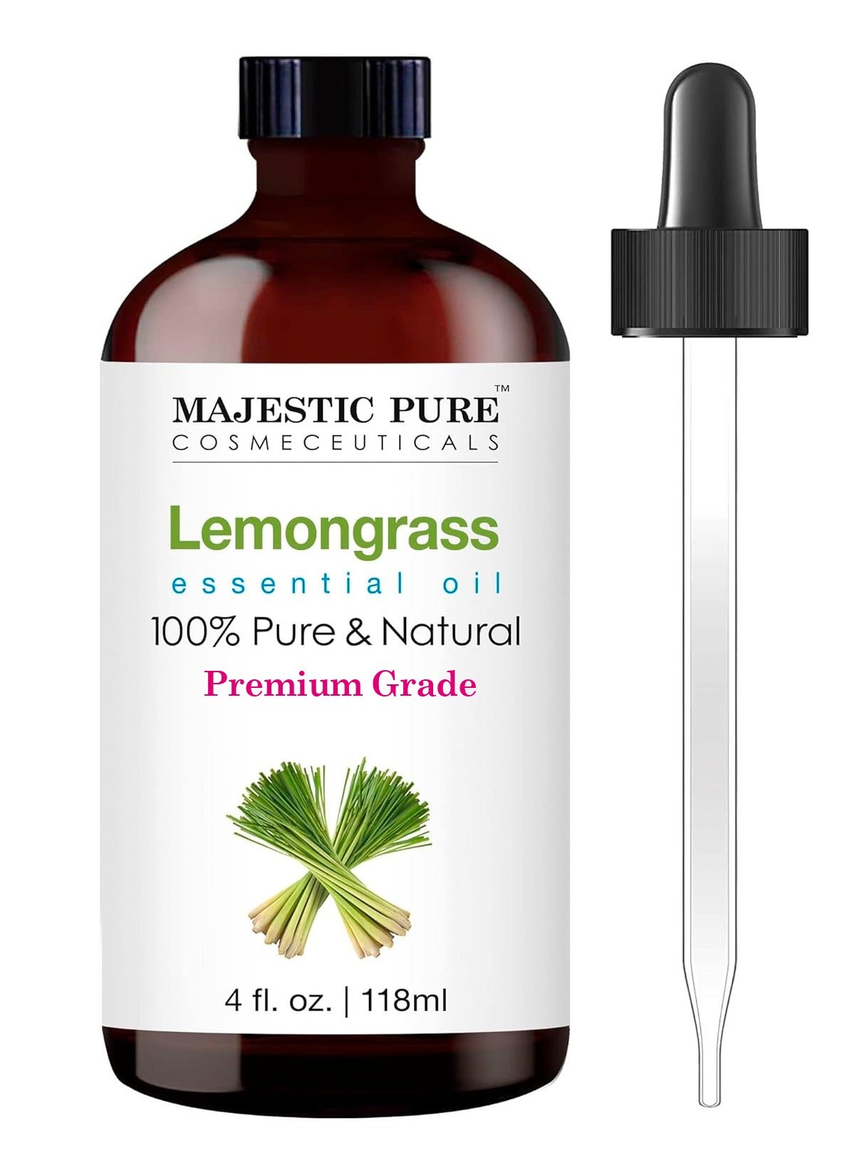 Lemongrass Essential Oil - 118 ml | 100% Pure and Natural | Premium Grade Essential Oils for Aromatherapy, Diffusers, Skin, Massage and Humidifiers |