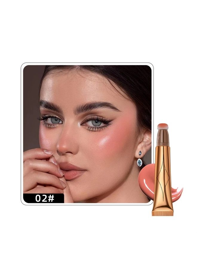 Liquid Contour Beauty Wand, Liquid Face Concealer Contour Stick with Cushion Applicator, High Coverage Matte Creamy Contour, Silky Smooth Lightweight BlendableContour Beauty Wand (02# Blush)
