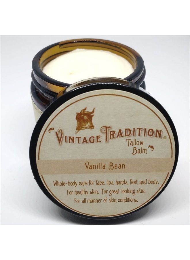 Beef Tallow All Purpose Balm – Healing, Hydrating Mild Vanilla Skin Care Salve Replaces Body Lotion, Hand Cream, More – Essential Oil, Olive Oil, and Grass-Fed Tallow, 2 fl. oz.