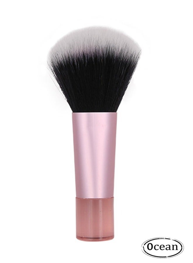 Mini Make Up Brush, Multitask for Blush Brush and Loose Powder Brush, Soft Brush Head, Easy to Carry, Black/Pink