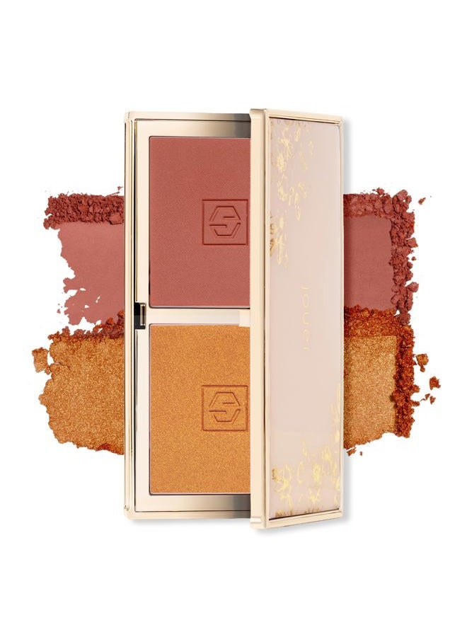 Blush Bouquet Duo 2 Shade Blush Palette High Pigment Powder Natural Flush Beauty Cosmetics Vitamin E Talc-Free Paraben, Gluten & Cruelty Free