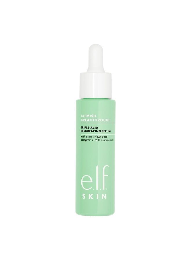 SKIN Blemish Breakthrough Triple-Acid Resurfacing Serum, Hydrating Night Serum For Fighting Acne, Made With Niacinamide, Vegan & Cruelty-Free