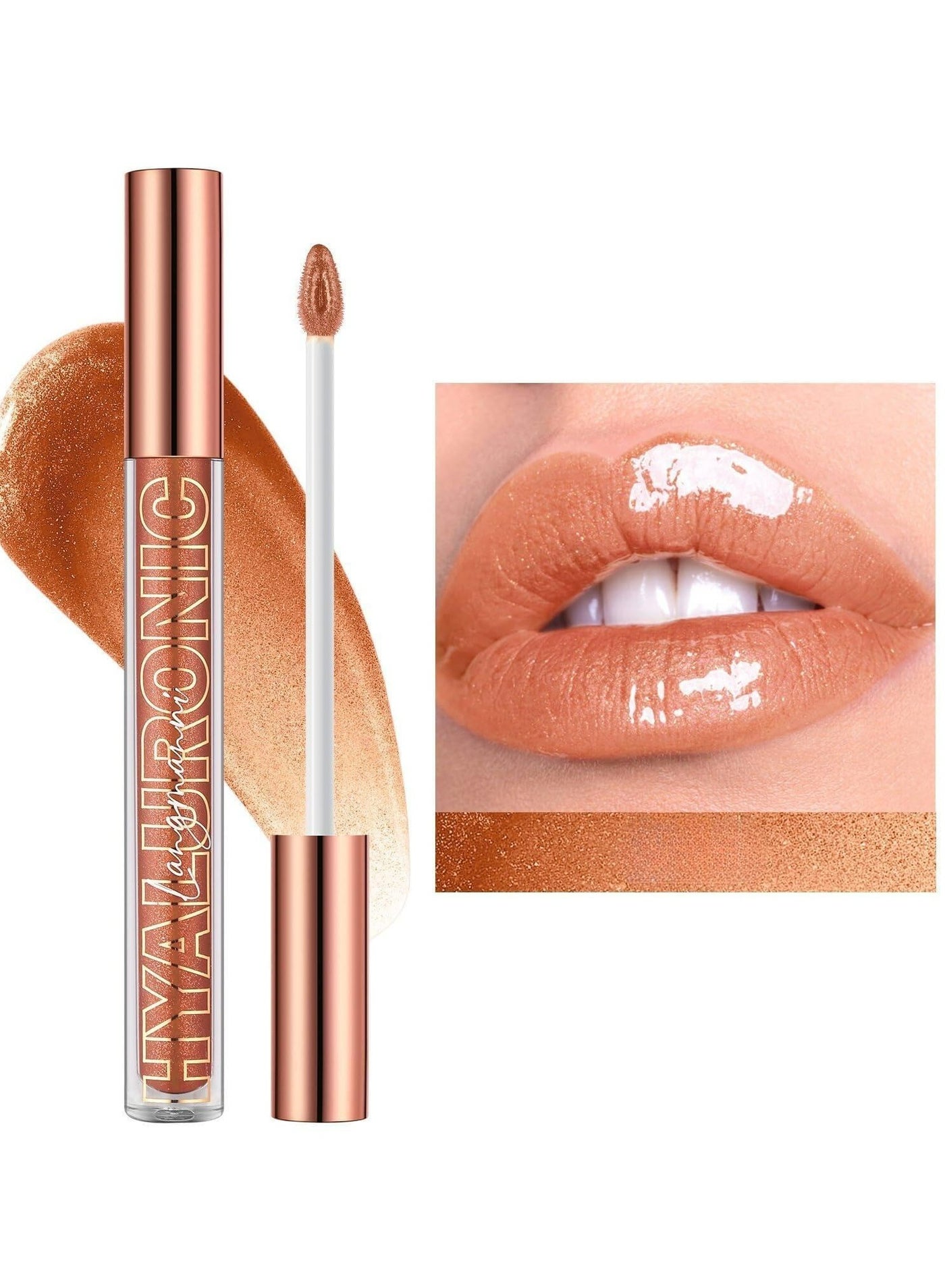 "LANGMANNI Hyaluronic Acid Glitter Lip Glaze: Eight Shades of Moisturizing Brilliance" (#05)