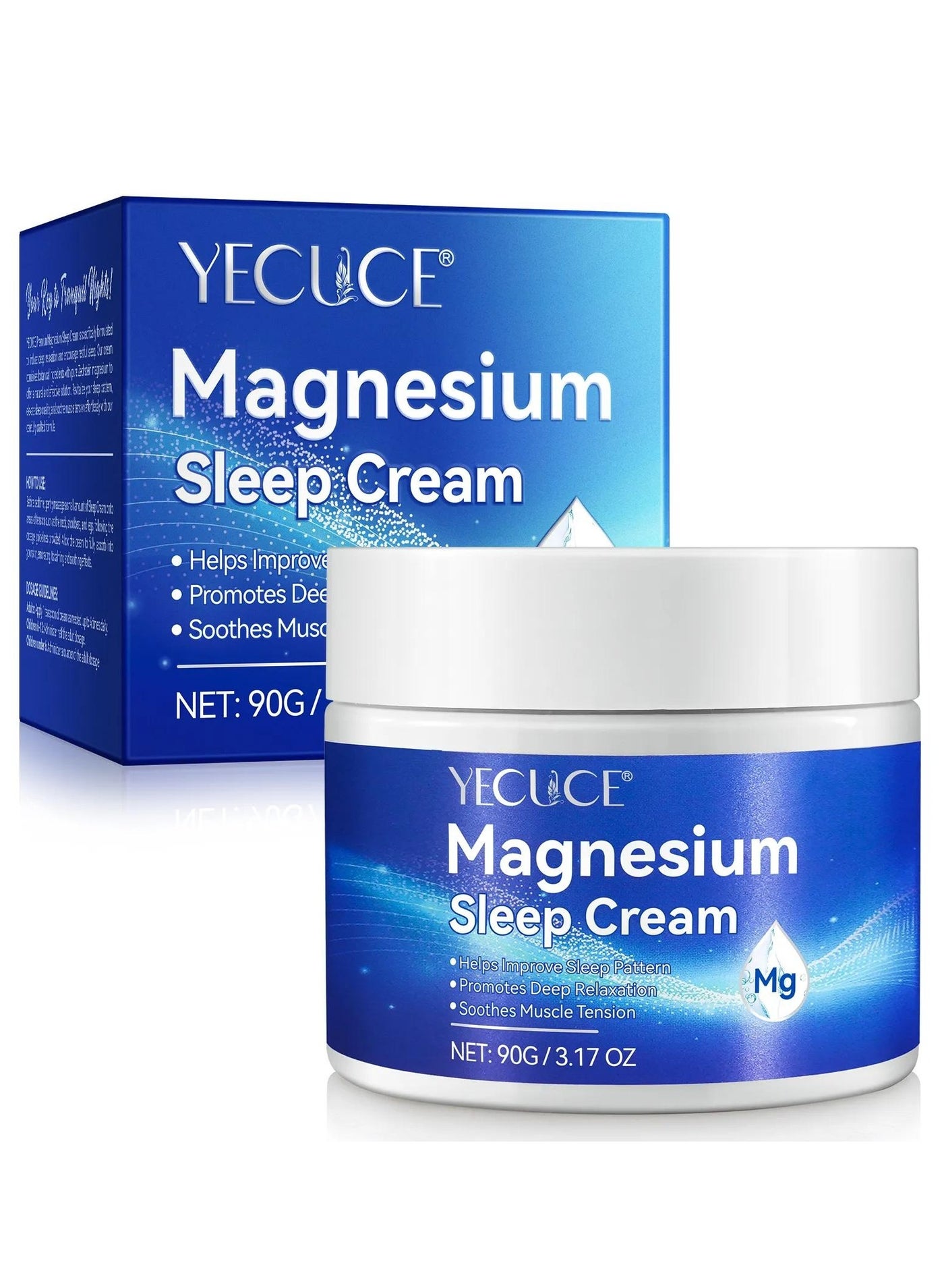 90g Magnesium Sleep Cream Pure Magnesium Body Cream 100% Pure Natural Magnesium Cream for Better Sleep Relief & Relaxation Relieve Muscle Tension Organic Magnesium Cream for Legs Arms Neck Wrist Thigh