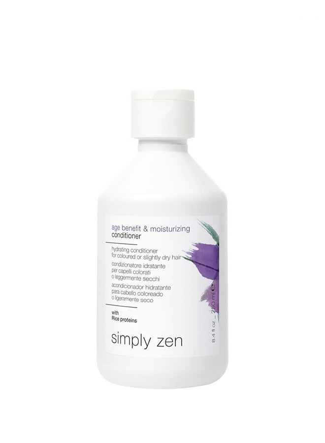 Simply Zen Age Benefit Conditioner 250ml – Smoothing Repair for Aging Hair, Rice Proteins, Detangling Balm for Dullness Relief 250ml
