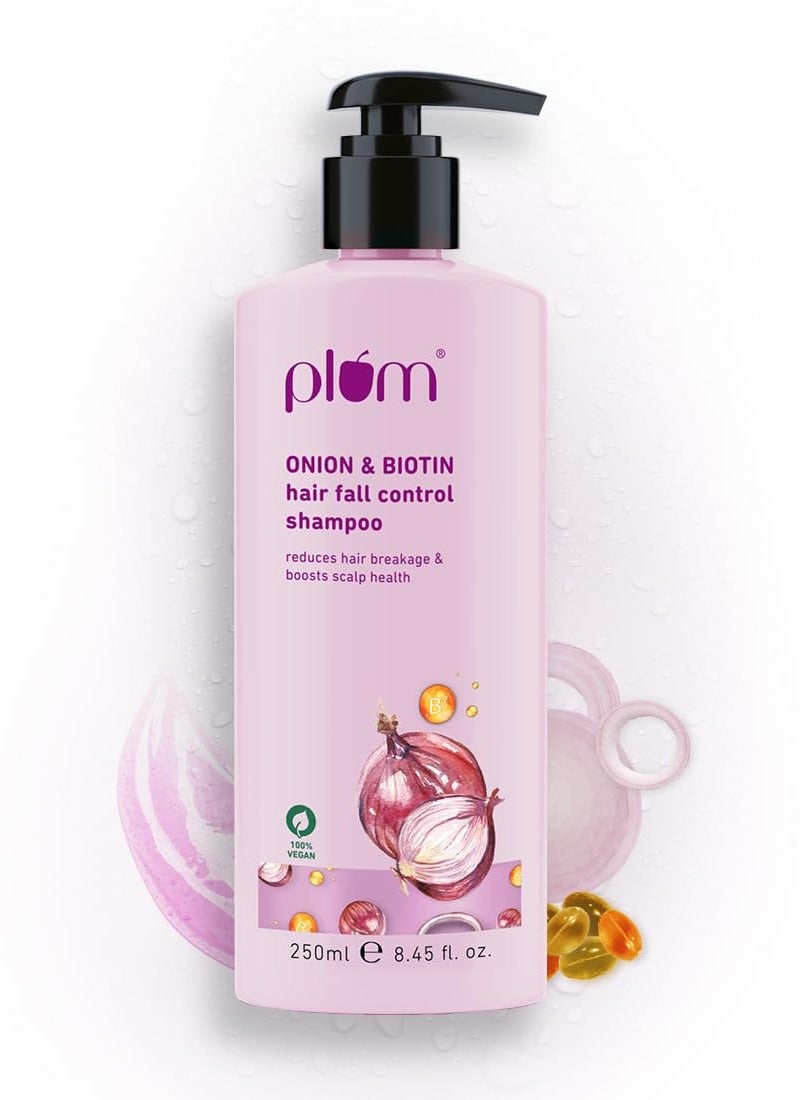 Plum Onion and Biotin Shampoo for Hairfall Control Reduces Hair Breakage Improves Hair Quality Reduce Hair Fall  Boosts Scalp Health for All Hair Types 250ml