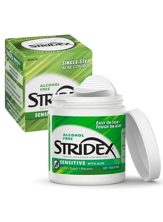 55 Pads Daily Care Medicated Acne Pads (Mild Strength) Acne Treatment For Face,Reduces The Number Of Acne Pimples And Blackheads And Allows Skin To Heal
