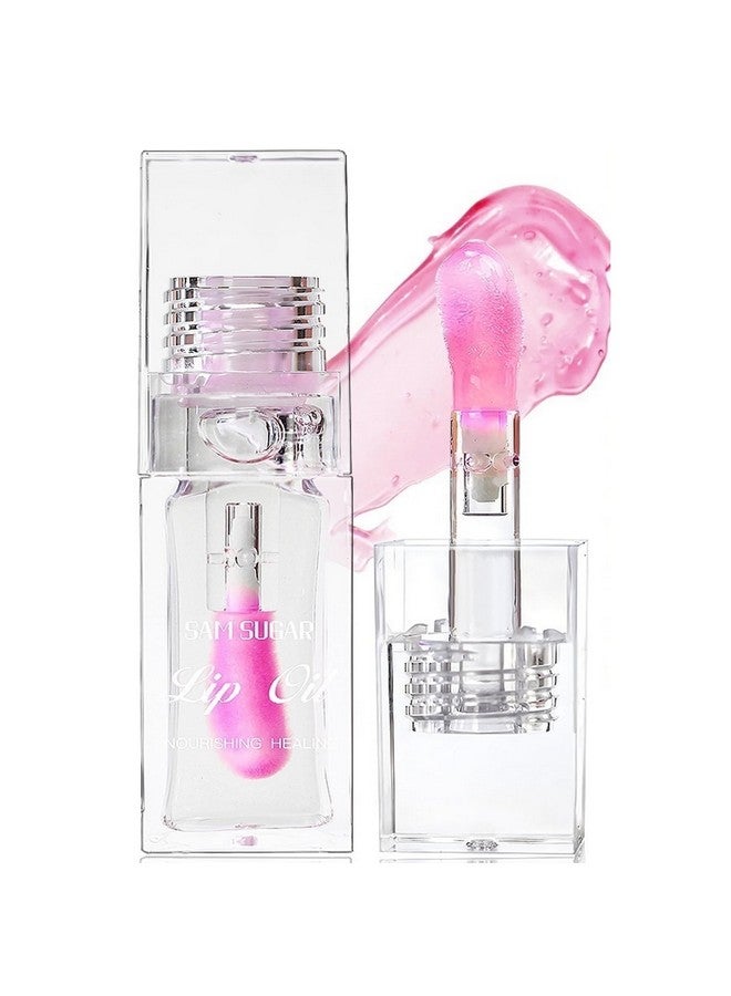 JISKG Magic Color Changing Lip Oil, Moisturizing Lip CareNon-Sticky Tinted Glitter Lip Glow Oil for Dry Lips Lip Care.(Color Changing Lip Oil)