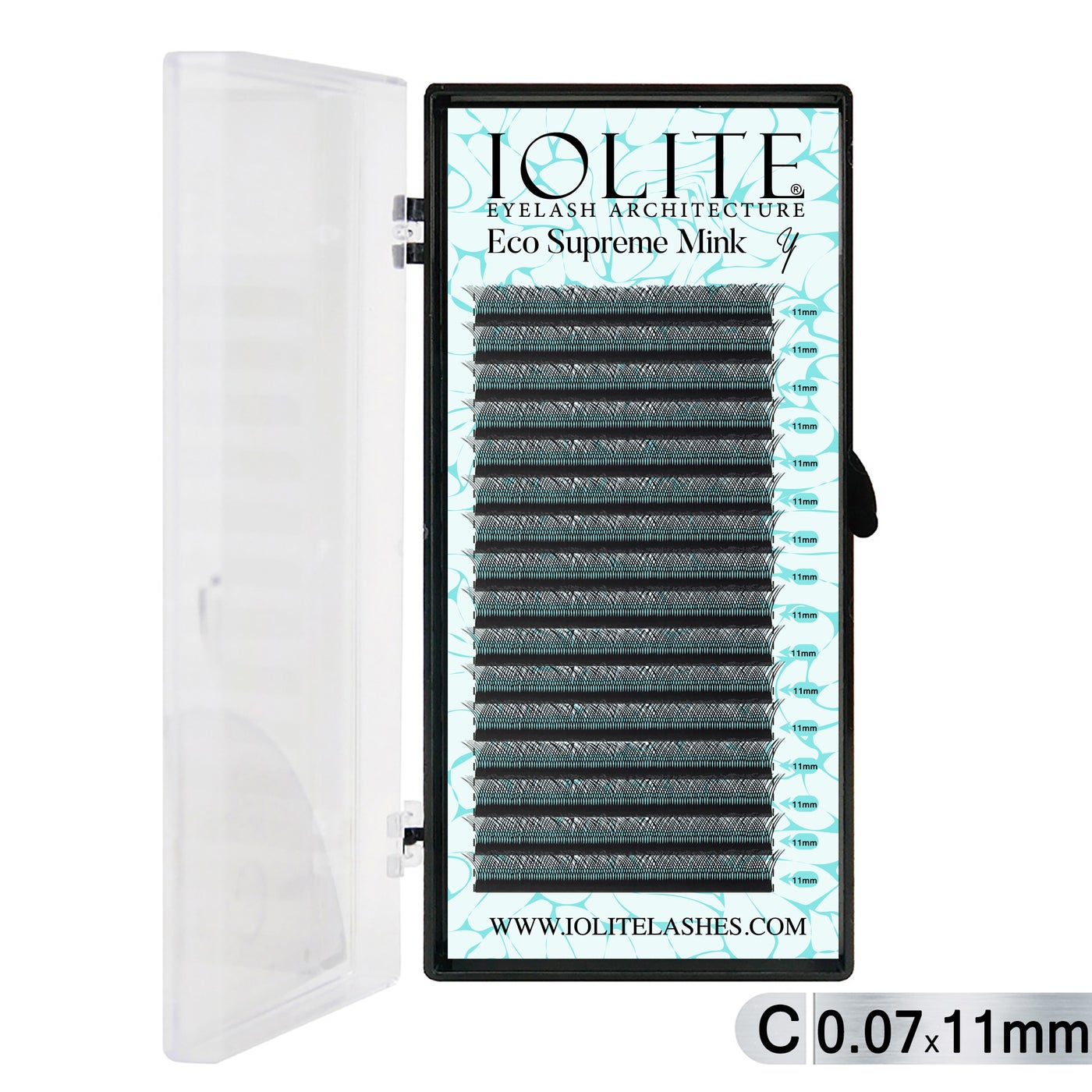 Iolite Eco Supreme Mink (Y) C curl - 0.7T Mix & 8mm to 15mm Individual Lash Extension Tray – Natural-Looking Volume False Lashes | Easy Fan Y lashes, Professional Eyelash Extensions for Lash Artists ISMYC7T - 11MM
