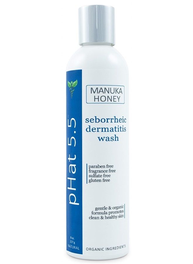 Seborrheic & Atopic Dermatitis Gentle Face Wash with Manuka Honey - Natural & Organic Face Cleanser & Body Wash For Sensitive Skin - Hypoallergenic, Paraben Free & Sulfate Free Acne Face Wash (8 oz)