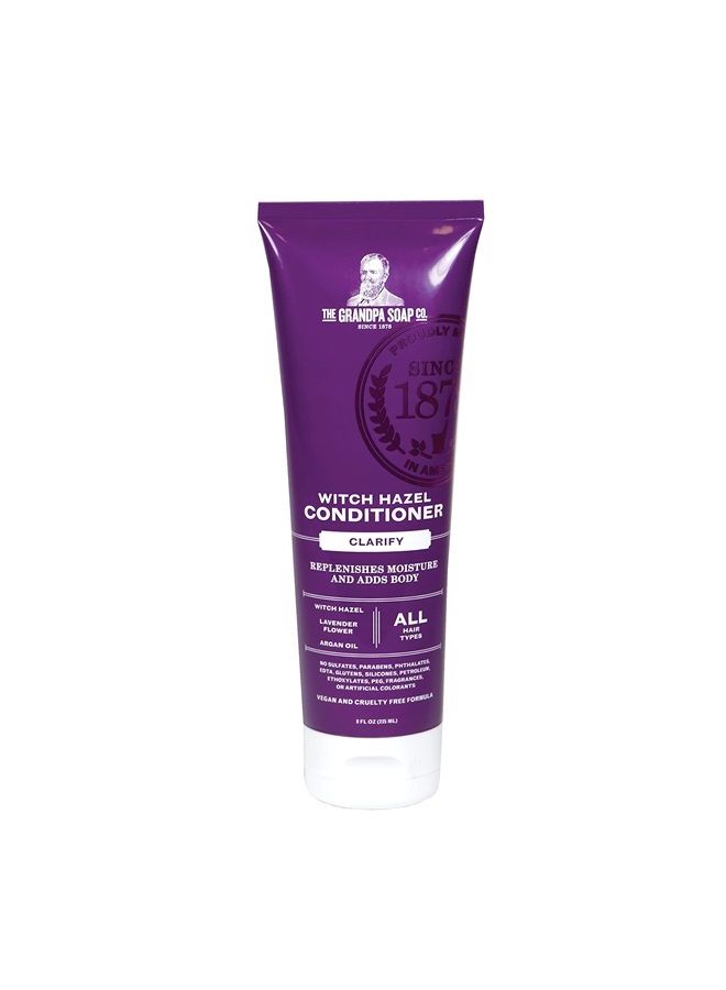 Witch Hazel Conditioner by The Soap Company | Unisex | Witch Hazel, Lavender Flower & Argan Oil | All Hair Types | Vegan & Sulfate-Free | Clean Conditioner | 8 Fl. Oz. Tube