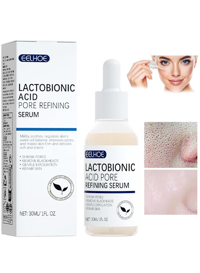 Lactobionic Acid Pore Refining Serum, Lactobionic Acid, Pores Tightening Serum, Vegan Pore Minimizer For Men And Women Regardless Of Age, 30ML