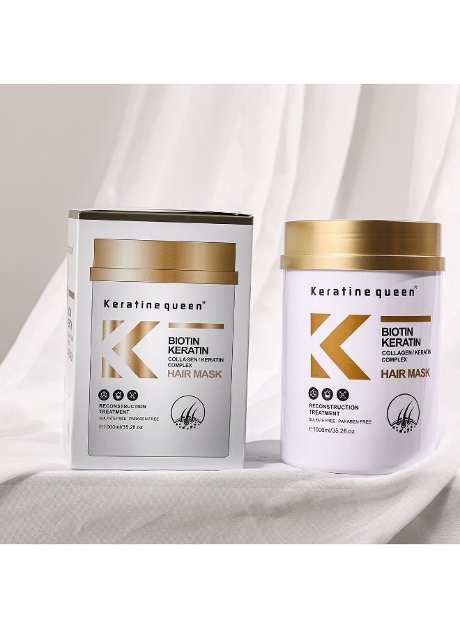Keratine Queen Biotin Keratin Collagen / Keratin Complex Hair Reconstruction Treatment Hair Mask 1000ml