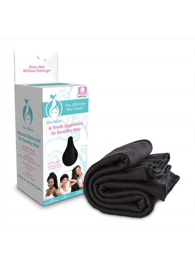 Anti Frizz Premium Cotton Hair Towel Enhances Healthy Natural Hair - Plop Wrap Scrunch Curly Wavy or Straight Hair -All Hair Types