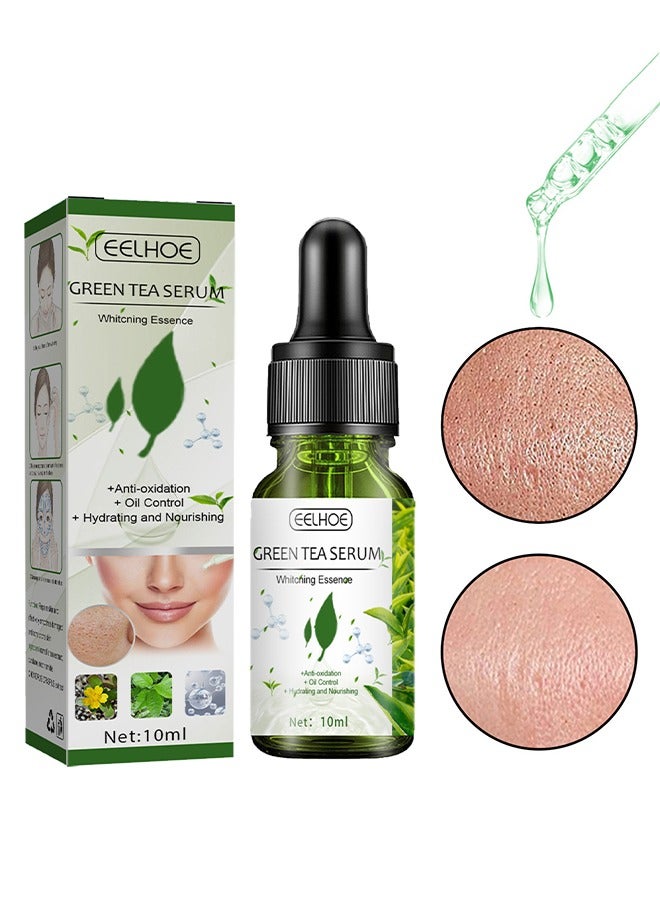 Green Tea Serum,Pore Shrinking Rejuvenates The Skin Moisturizing And Gently Shrinks,Anti-oxidation ,Oil control,hydrating and nourishing,Whitching Essenge (10ml）