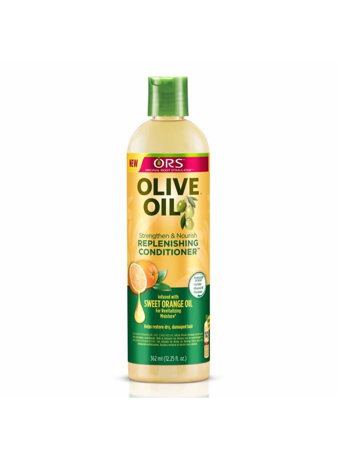 Olive Oil Strengthen & Nourish Replenishing Conditioner infused with Sweet Orange Oil for Revitalizing Moisture 12.25 Ounce (Pack of 3)