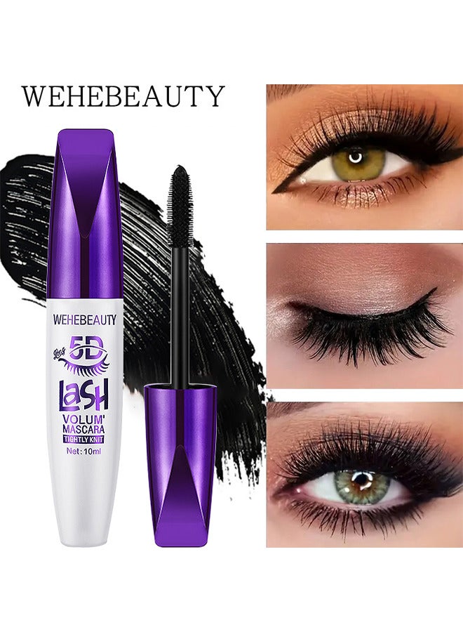 Extreme Big 5D Volume Lash Mascara Fiber Lash Extensions Colored Mascara Long Lasting Smudge Proof Non Clumping Curling Voluminous Mascara For Lengthening Charming Lashes - Black