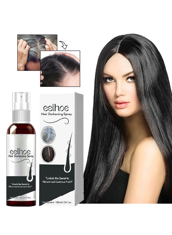 Hair Darkening Spray- Darkenal Anti Greying Hair Growth Serum, 2% Greyverse, Melanin Synthesis, Naturally Pigmented,Hair black,Thinning And Shiny, No Synthetic Colours 100Ml