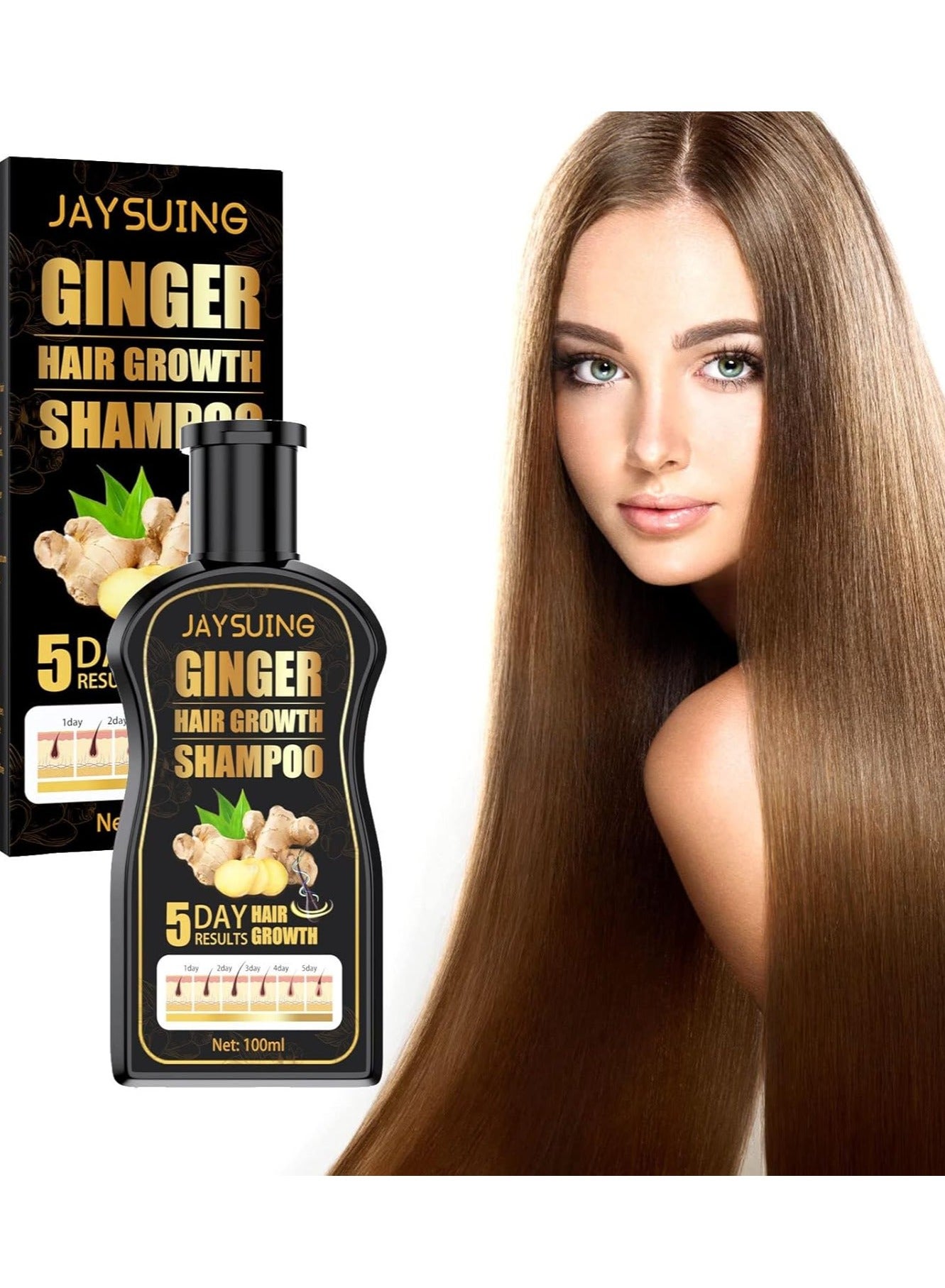 Hair Growth Shampoo, Ginger Hair Conditioner, Hair Thickening, Anti-Hair Loss Shampoo for Men and Women, 100ml