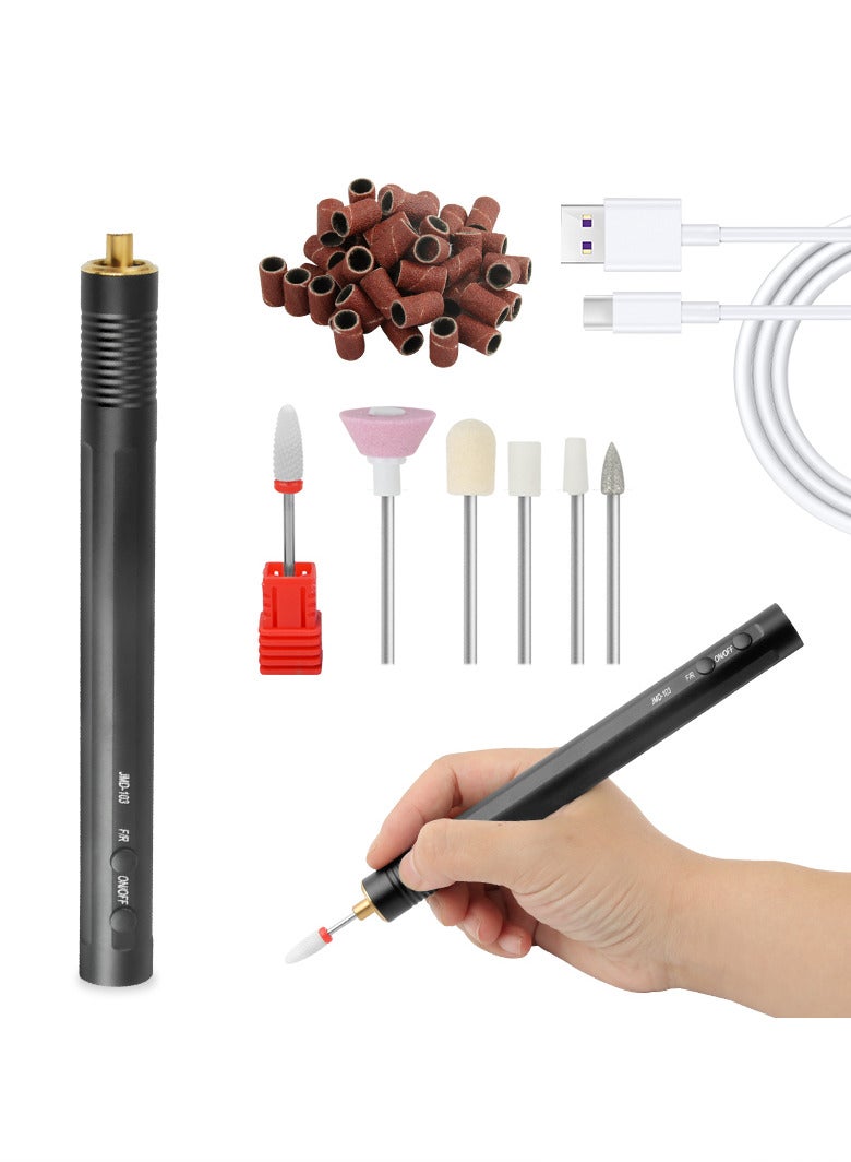 Nail Drill Machine 15000rpm High-Speed Professional Portable Nail File Kit for Acrylic Gel Nails Manicure Pedicure Polishing Cuticle and Home Salon Use