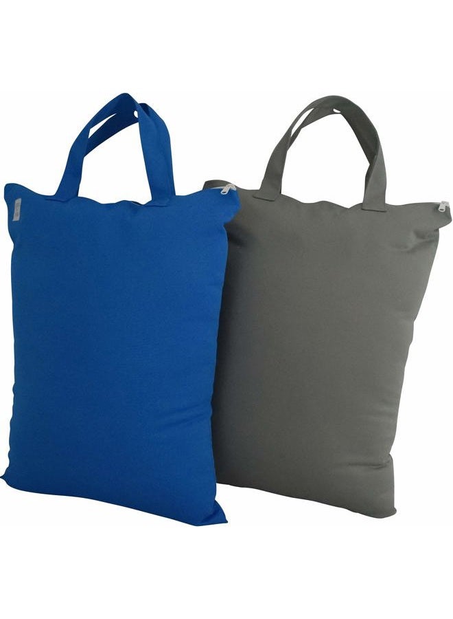 Wet Bags for Baby | Travel | Cloth Diapers | Swimsuits and Towel | Wet Dry Bag for Breast Pump Parts, Gym, Yoga | Water & Odor Resistant (Blue&Gray)