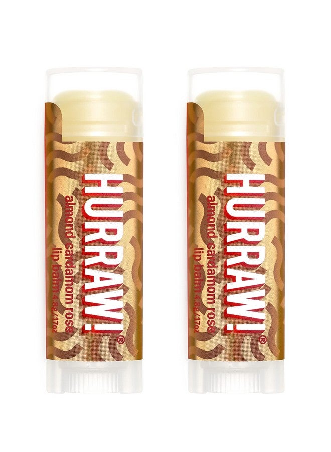 Almond Cardamom Rose (Vata) Lip Balm 2 Pack: Organic Certified Vegan Cruelty And Gluten Free. Nongmo 100% Natural Ingredients. Bee Shea Soy And Palm Free. Made In Usa