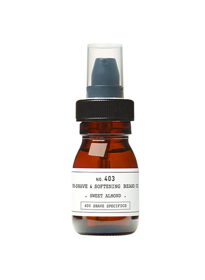 Pre-Shave & Softening Beard Oil in Sweet Almond - Softens Beard Hair & Prepares Skin for a Closer Shave (30 ml)