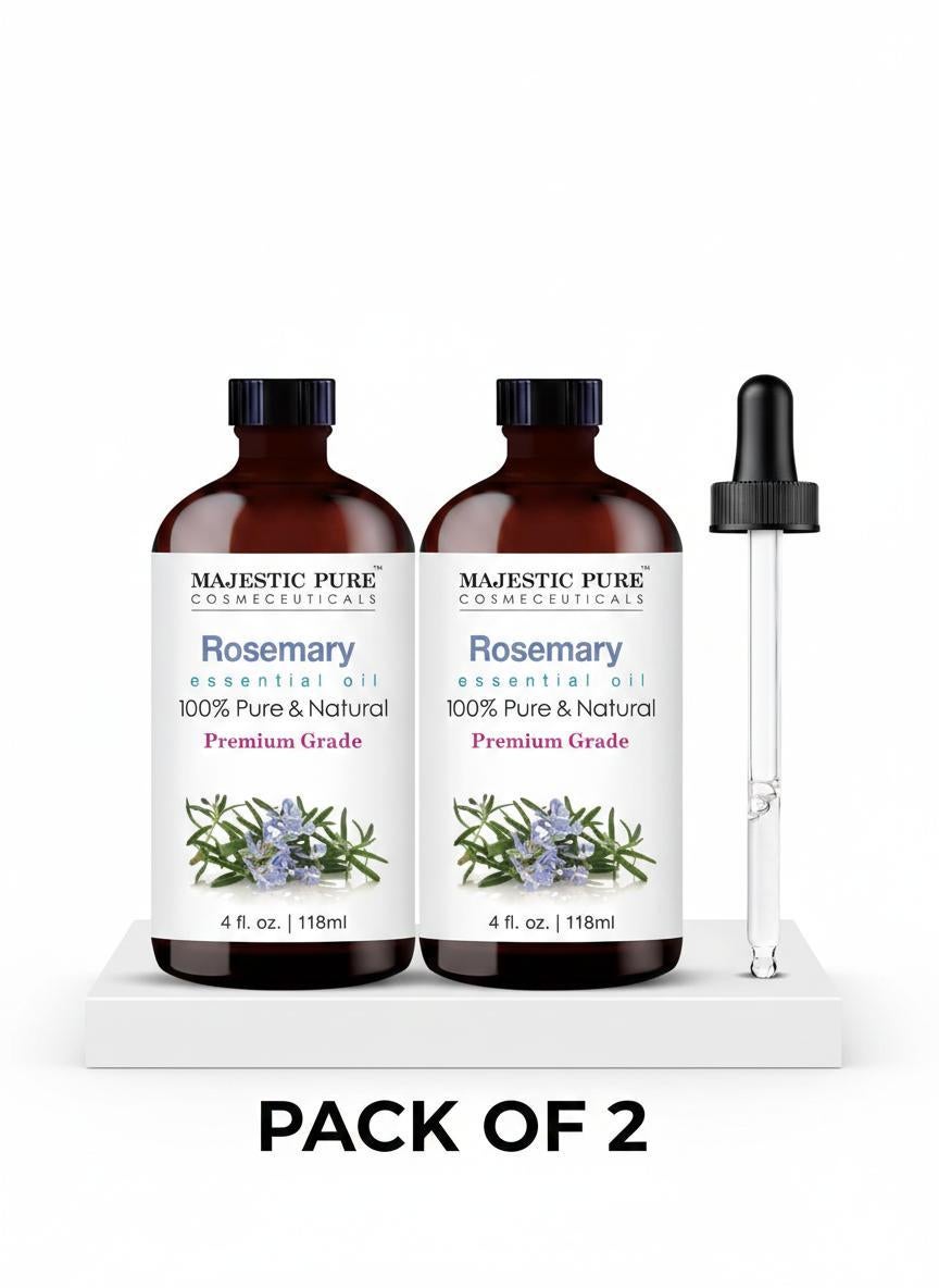 Rosemary Essential Oil, Therapeutic Grade, Pure and Natural Premium Quality Oil, 4 fl oz I Pack of 2
