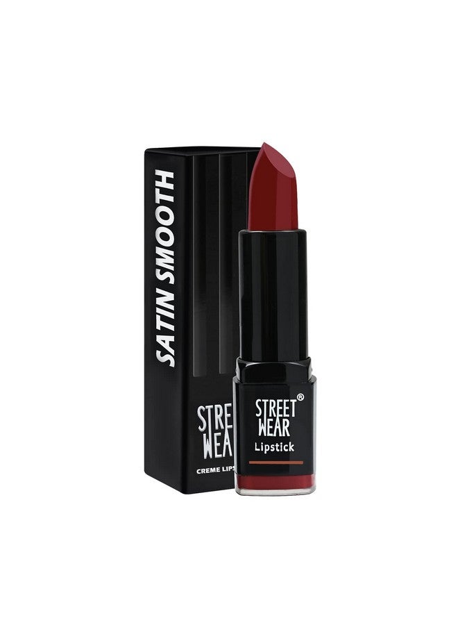 STREET WEAR Satin Smooth Lipstick -AMBER BROWN (Brown) - 4.2 gms - Longwear Creme Lipstick, Moisturizing, Creamy Formuation, 100% Color payoff, Enriched with Aloe vera, Vitamin E and Shea Butter