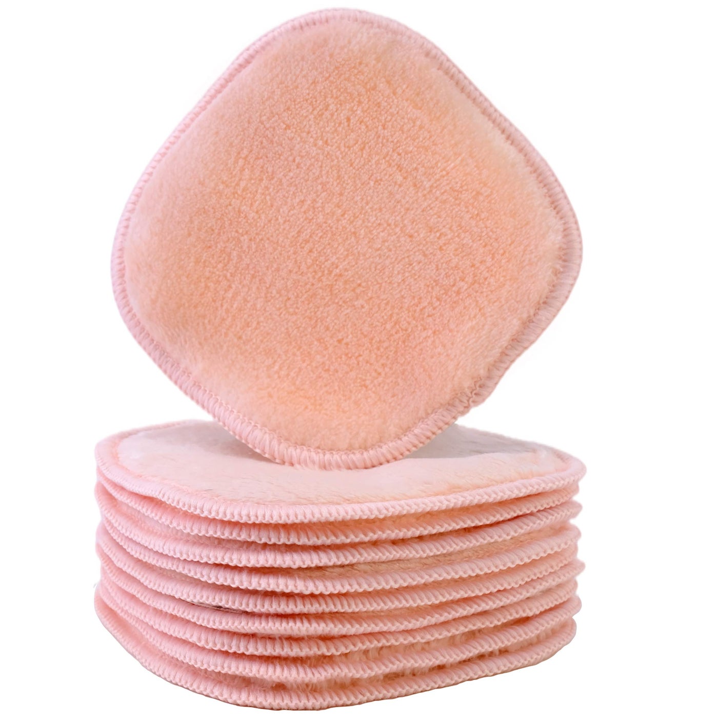 Polyte Premium Hypoallergenic Microfiber Fleece Makeup Remover and Facial Cleansing Cloth, 5 x 5 in, 10 Pack (Light Coral)