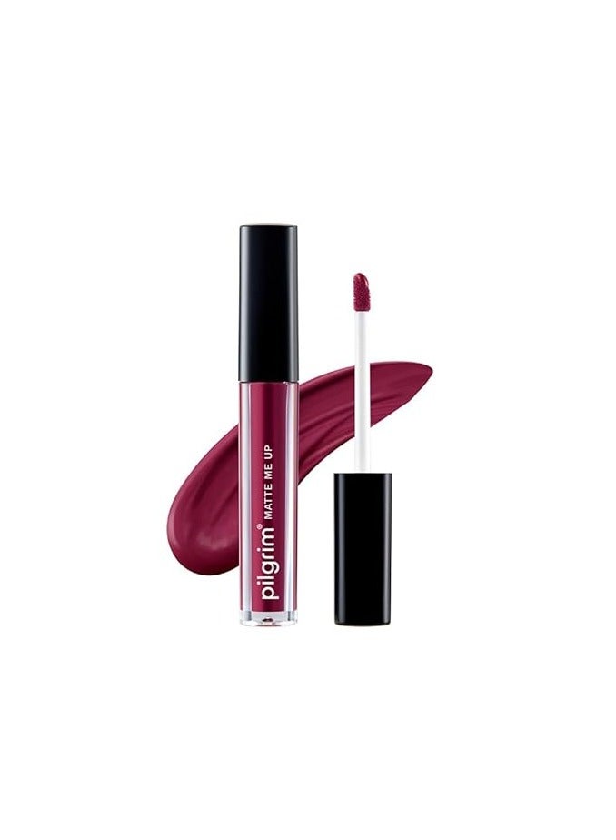 Pilgrim Liquid Matte Lipstick - Wine Spill | Lipstick for Women with Hyaluronic Acid & Spanish Squalane | Transferproof, Long Lasting & Non Drying with Hydrating Ingredients 3gms
