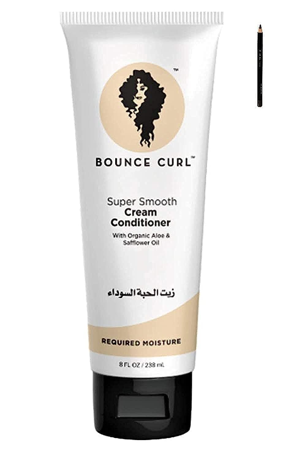 Bounce Curl Super Smooth Cream Conditioner, Lightweight Conditioner Infused with Aloe & Safflower Oil, Hydrating Formula For Fine and Medium Hair Textures, Color Safe & Vegan (8 oz)