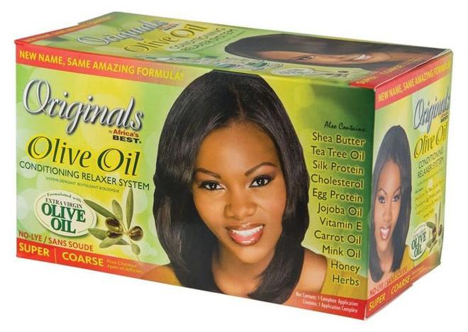 Olive Oil Hair Relaxer Kit, No lye Super / Coarse System, Conditions and Moisturizes For Healthier Looking, Softer, Silkier, Straighter Hair