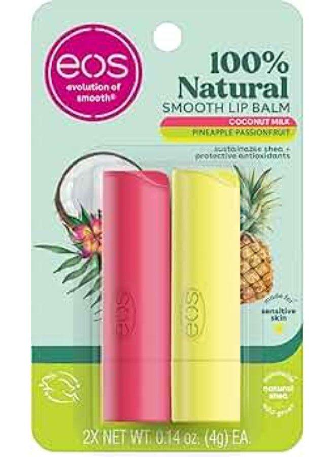 00% Natural Lip Balm- Coconut Milk and Pineapple Passionfruit, All-Day Moisture Lip Care 4 g