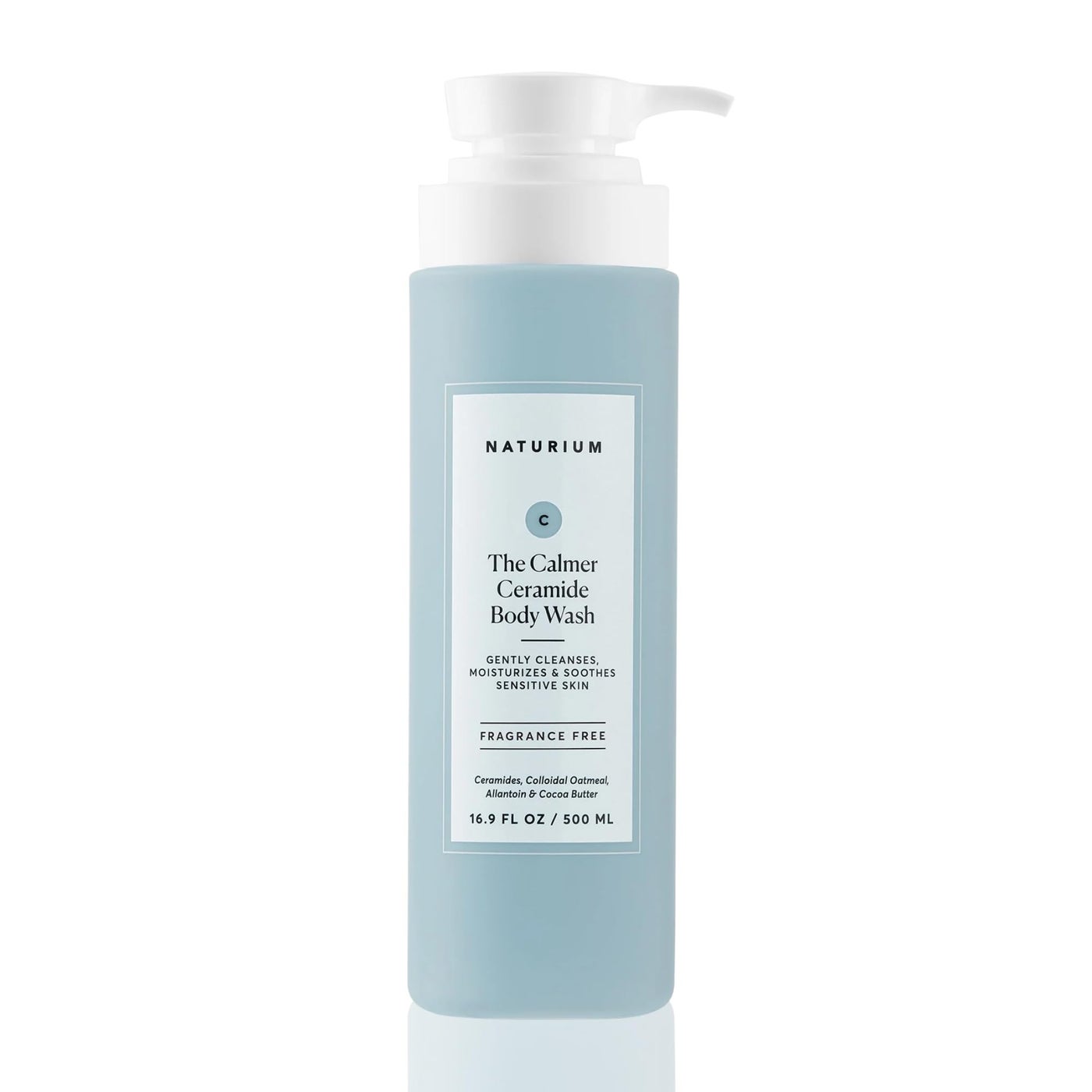 Naturium The Calmer Ceramide Body Wash, Frangrance-Free, Cleansing & Moisturizing for Dry, Sensitive Skin, Dermatologist-Tested, Paraben & Cruelty-Free, 16.9 oz