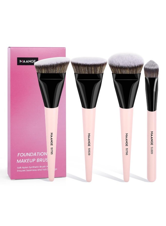 MAANGE Makeup Brushes 4 Pcs Makeup Brush Set for Foundation Contour Concealer Brush Face Makeup