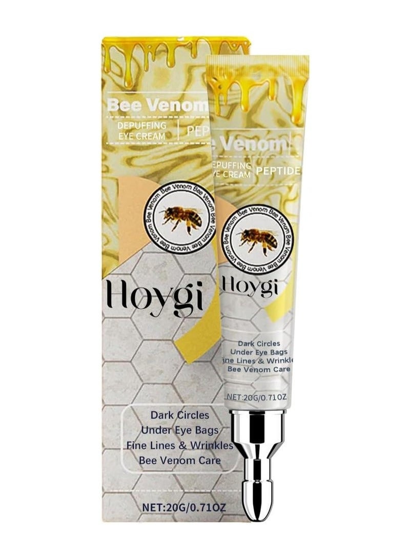 Bee Eye Cream (20ML), Anti-Aging Eye Cream for Dark Circles, Puffy Eyes & Wrinkles – Caffeine-Infused Formula to Tighten & Hydrate Under Eye Area – Eye Bags Remover for Women