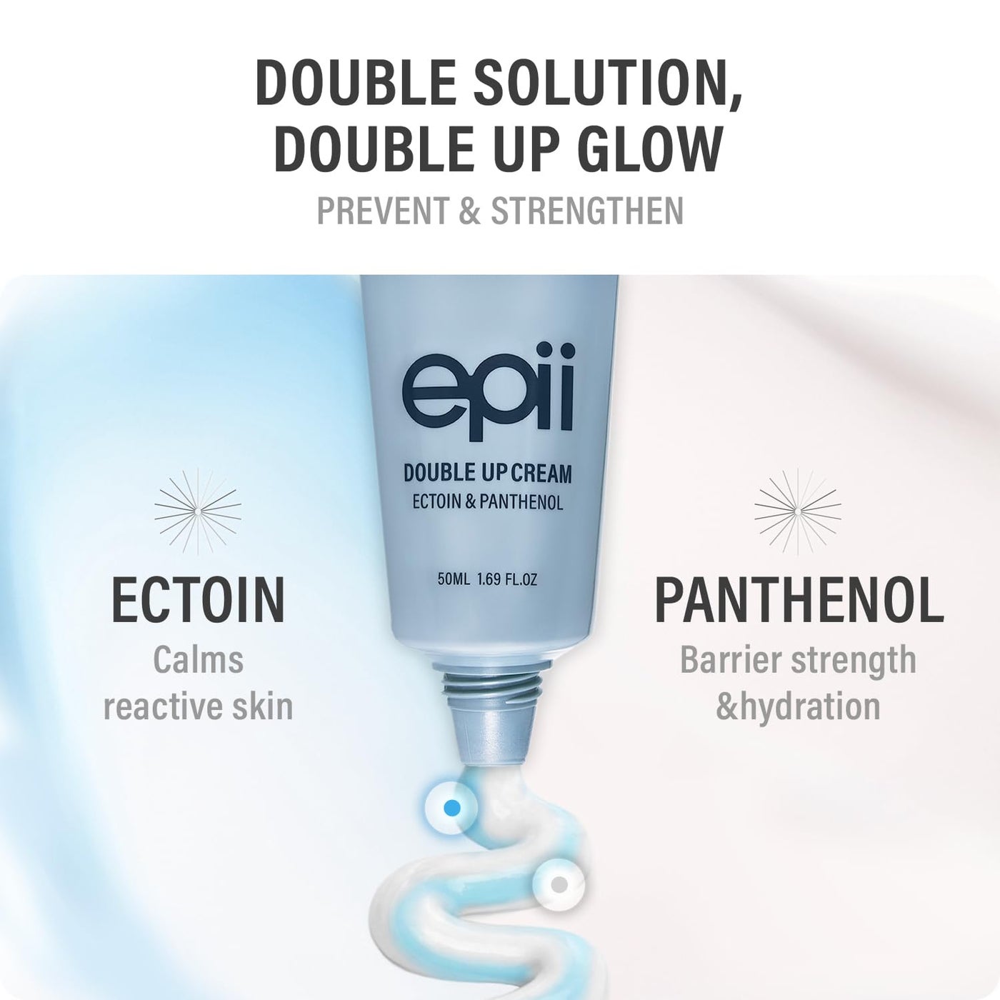 Double Up Cream | face moisturizer | ectoin | panthenol | squalane 15% | B5 | dry skin | sensitive skin | soothing | calming | korean skincare | 50ml 1.69 oz. fl. - image 2