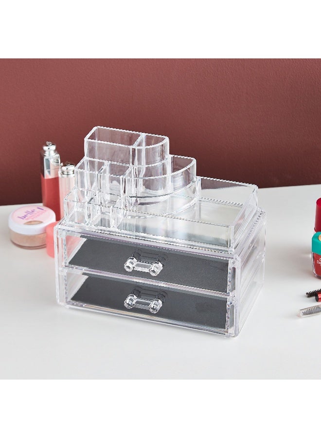 Crystal Cosmetics Organiser with 2 Drawers