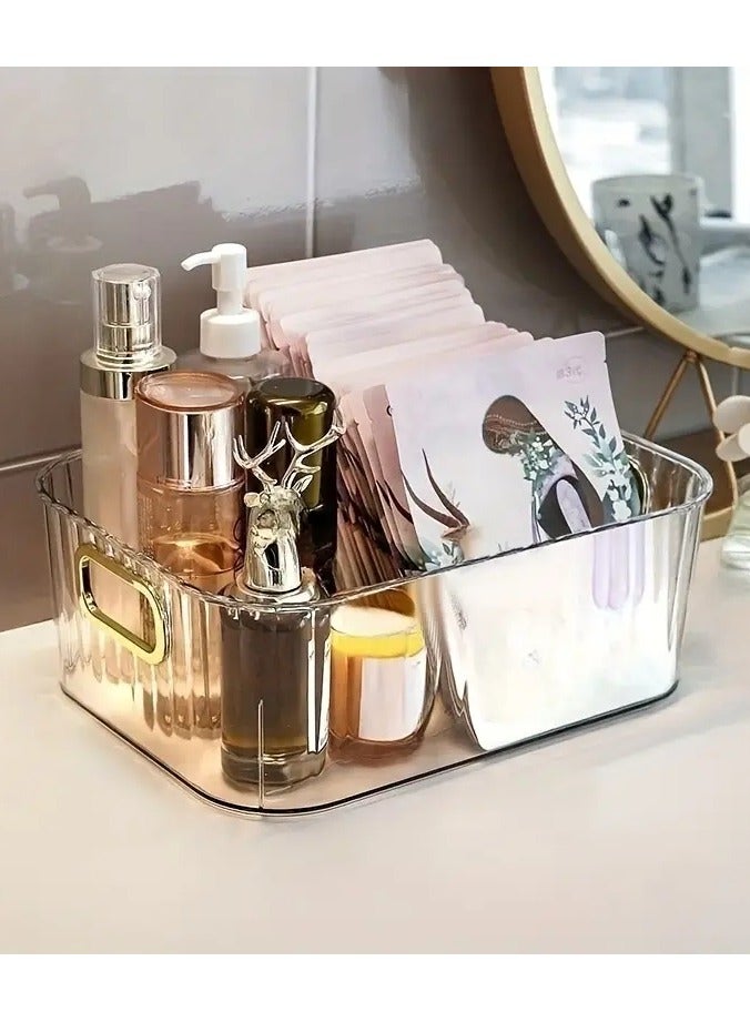Makeup Tray Holder Organizer Cosmetic Display Case Bathroom Makeup Organizer Desktop Vannity Skin Care Storage Case with Handle