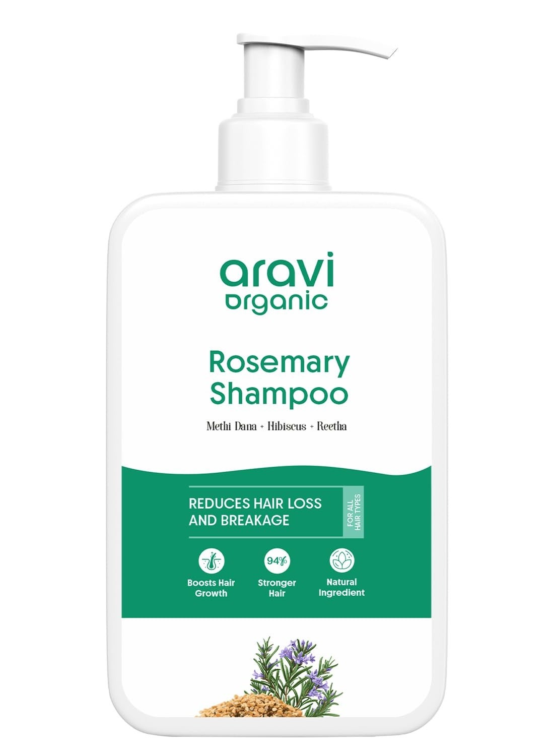 Aravi Organic Rosemary Hair Growth Shampoo Helps Reducing Hair Fall 200ml