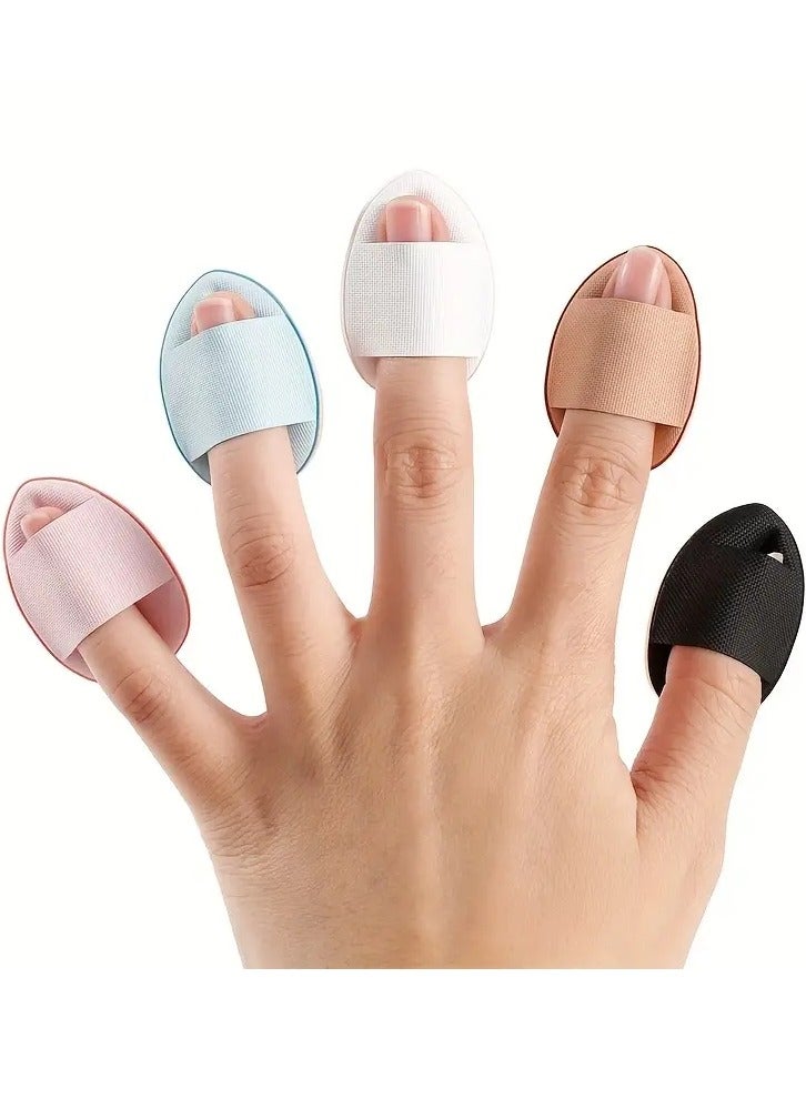 5 PCS Soft and Smooth Fingertip Makeup Puff Brush for Perfect Concealer Application