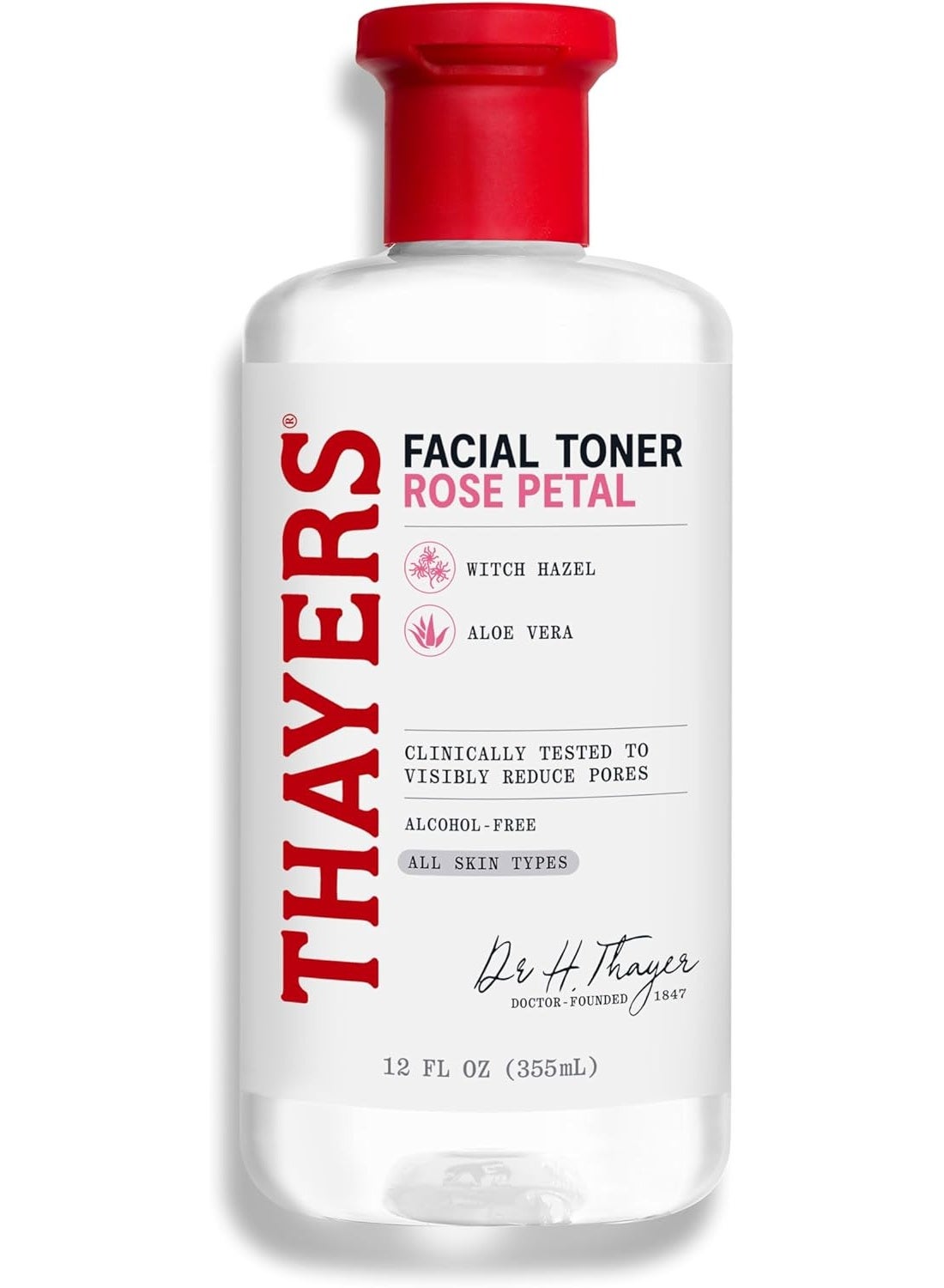 Thayers Alcohol-Free Witch Hazel Facial Toner with Aloe Vera & Rose Petal – Pore Refining, Soothing & Hydrating Toner for All Skin Types, Cruelty-Free, 12 fl oz