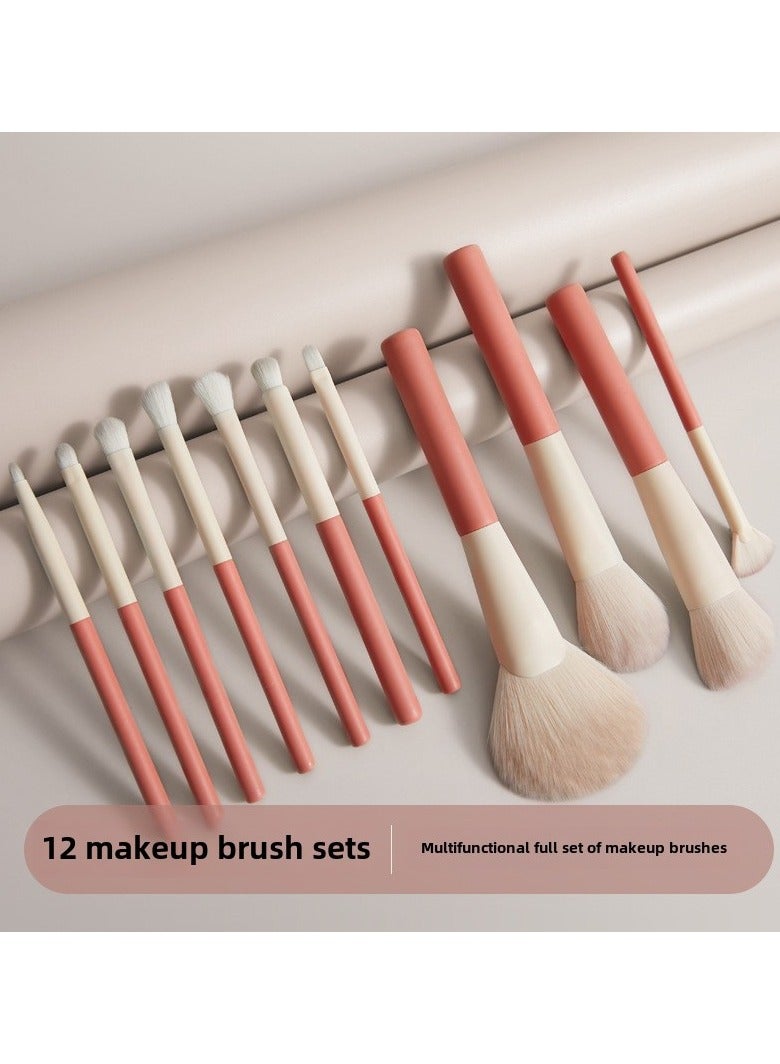 Holiday series 12 piece makeup brush set full set of loose powder brush eye shadow brush foundation make-up concealer brush soft hair makeup tools