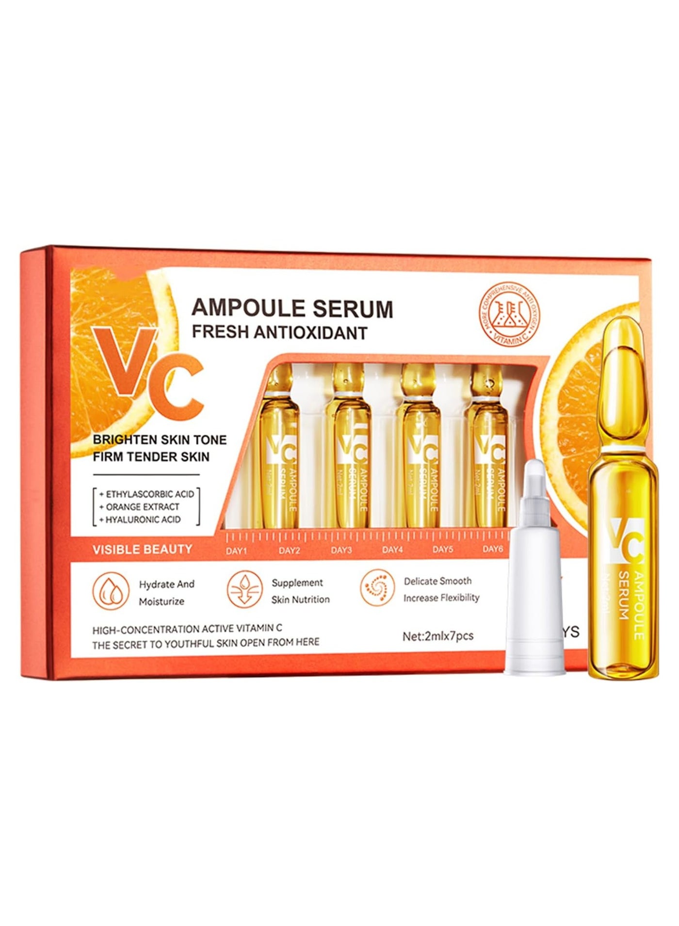 Vitamin C Face Whitening Serum Dark Spots Freckles Removal Hyaluronic Pore Minimizer Anti Aging Wrinkle Remove Golder Essence